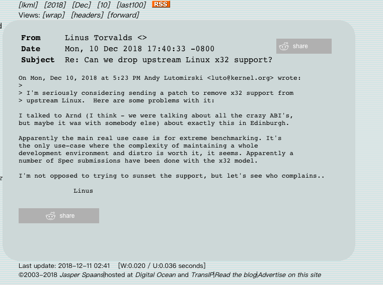 Linux內核開發(fā)人員正在討論刪除對 x32 的支持